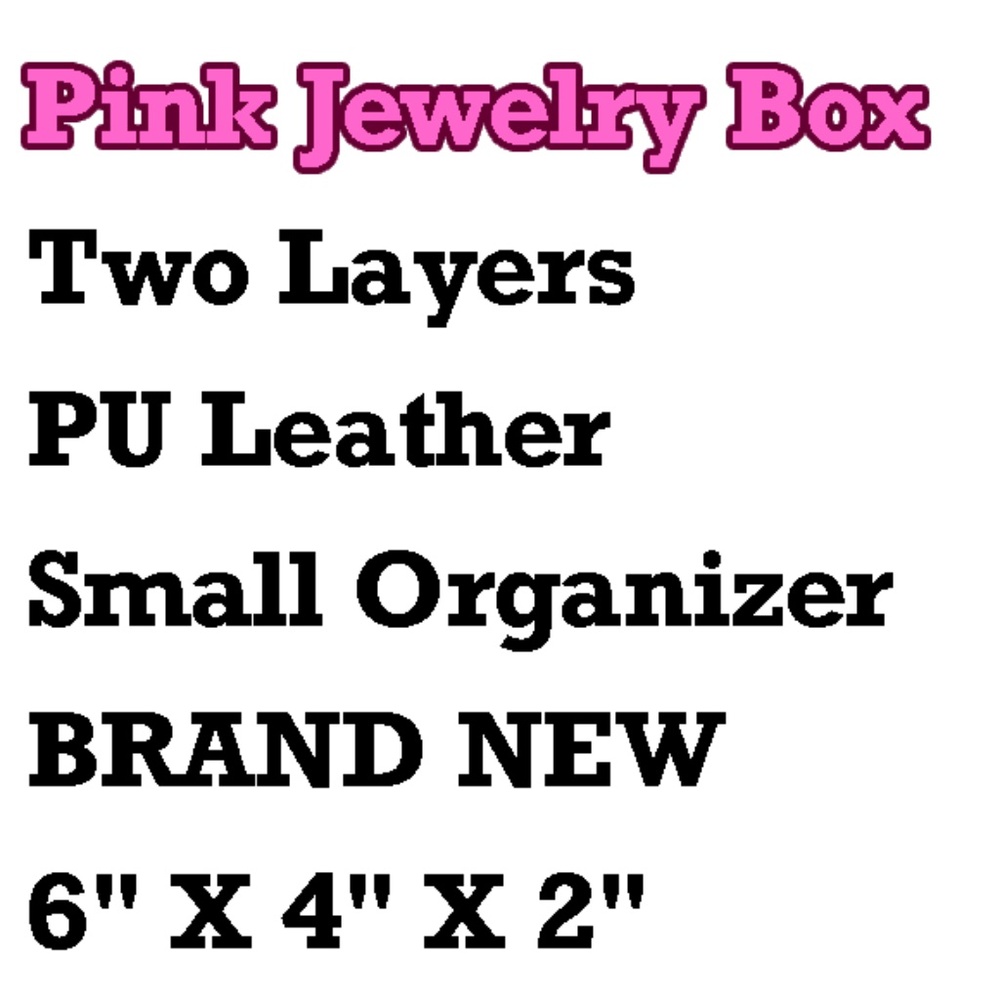 Pink Jewelry Box Double Layer PU Leather Small Organizer BRAND NEW 6" X 4" X 2" - Picture 4 of 10